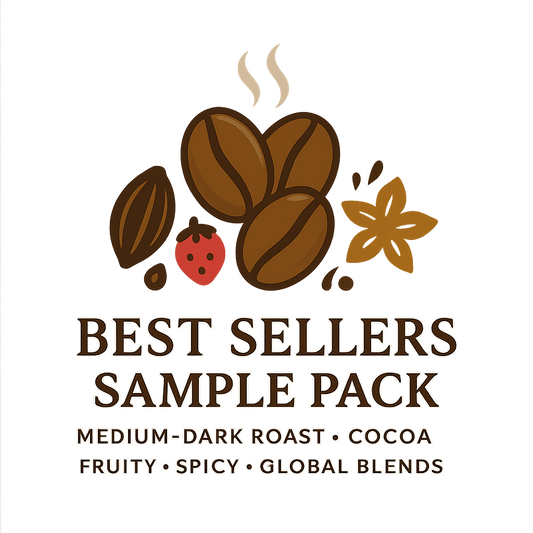 Best Sellers Sample Pack: 6Bean, Cowboy, Breakfast, Peru, Mexico, Bali